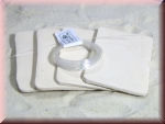 4x Ton Pflanzplatten weiß ca. 8,5x6cm mit Befestigung